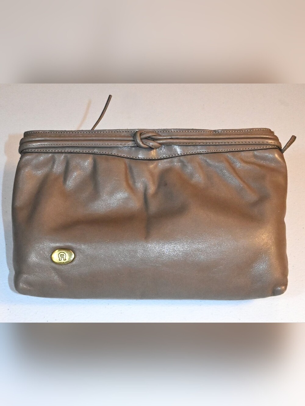 Vintage Etienne Aigner Clutch Soft Leather Handmade Logo, Collectors Clean Bag